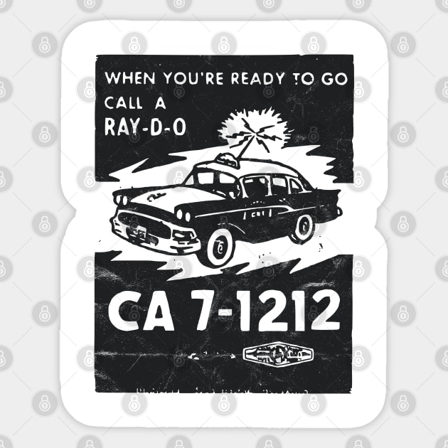 Vintage 1950s Mid-Century Style California Taxi Cab Sticker by RCDBerlin